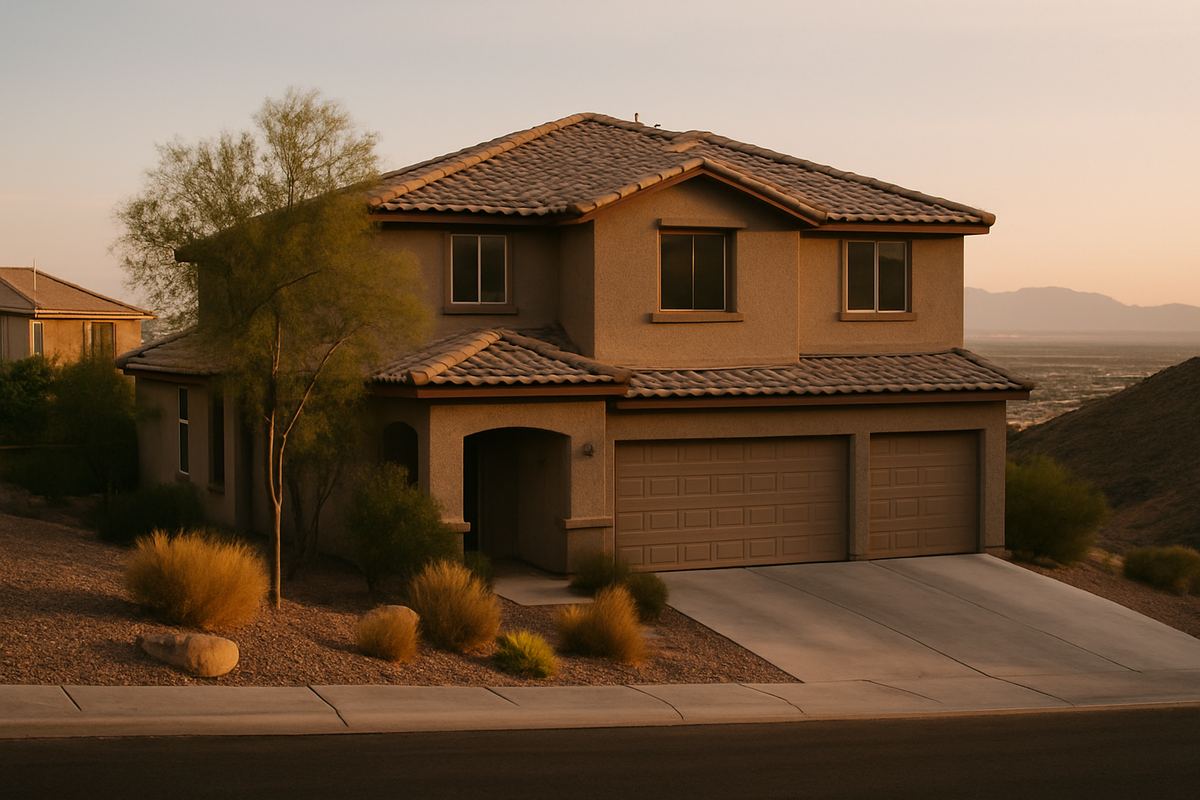 Large two-story Henderson home on a hillside street