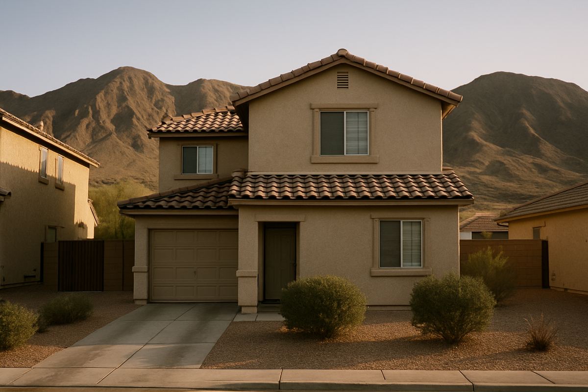 Occupied two-story rental home on a Henderson street